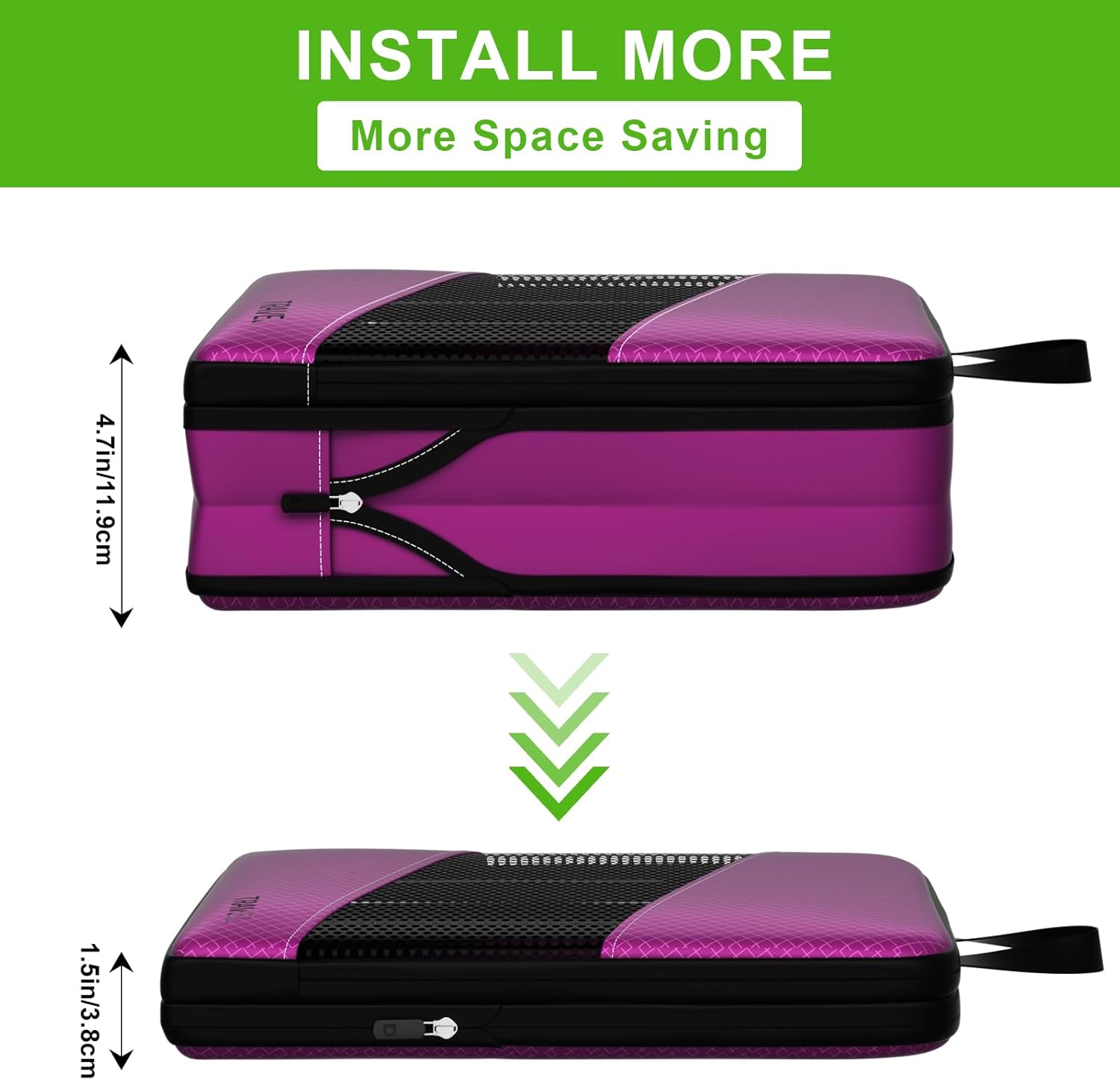 Compression Packing Cubes for Suitcases, UNTIFUL 6 Set Travel Organizer Cubes for Travel Essentials - Image 2