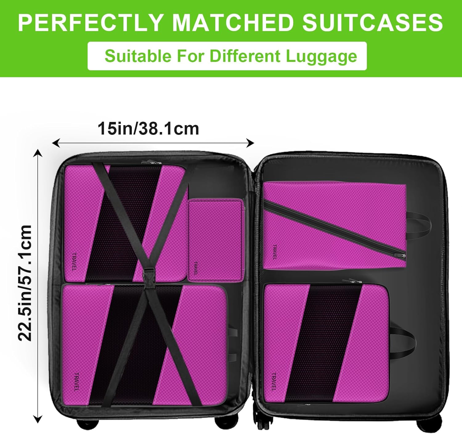 Compression Packing Cubes for Suitcases, UNTIFUL 6 Set Travel Organizer Cubes for Travel Essentials - Image 5
